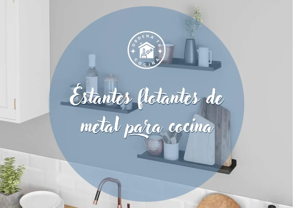 Estantes flotantes de metal para cocina