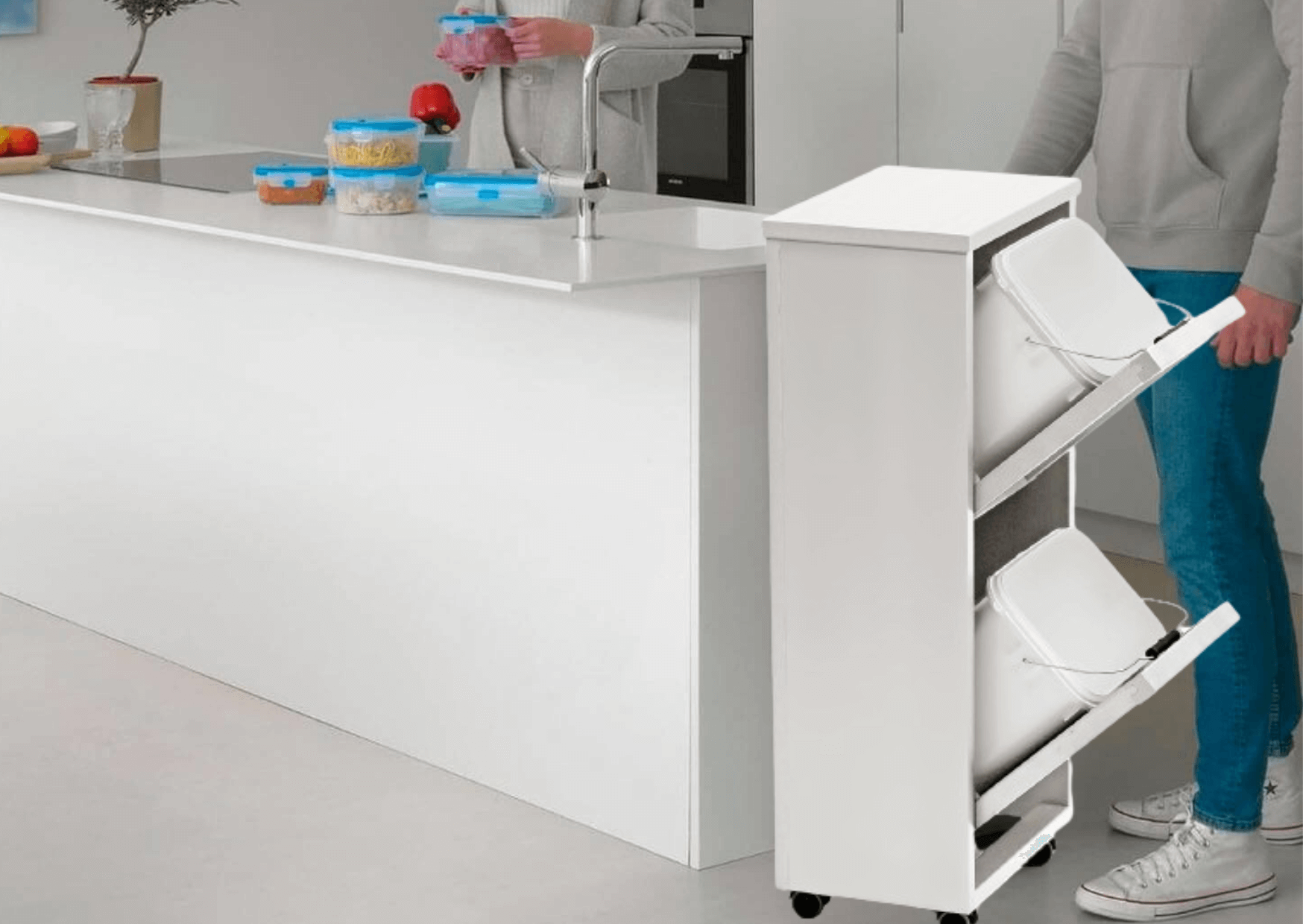 Mueble Para Recogida Selectiva De Residuos en madera