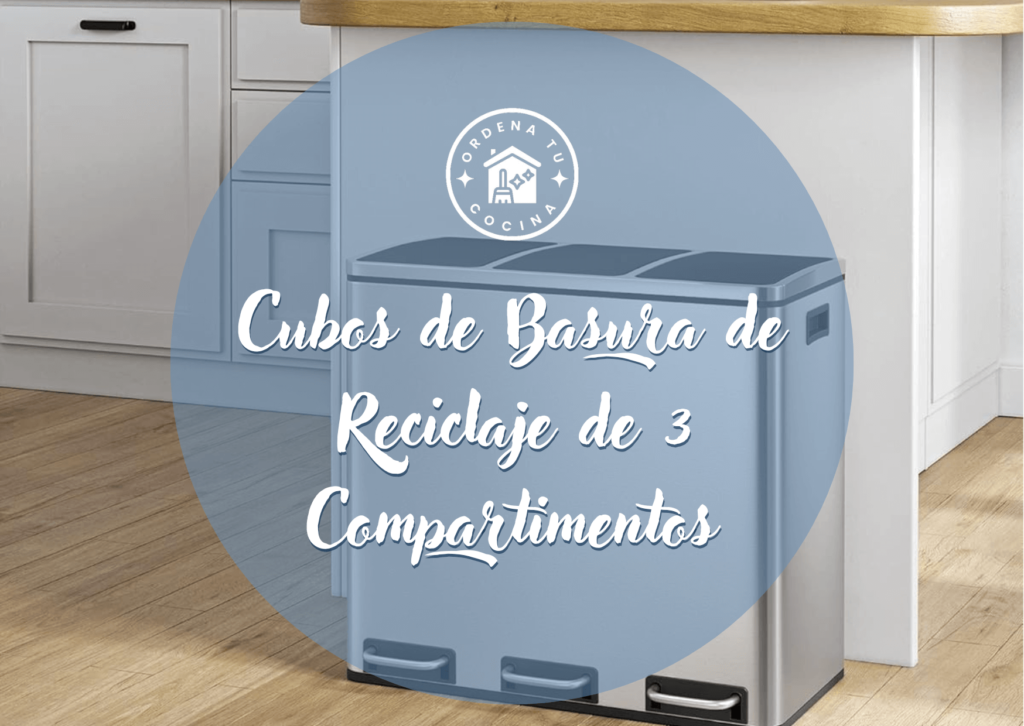 Cubos de Basura de Reciclaje de 3 Compartimentos